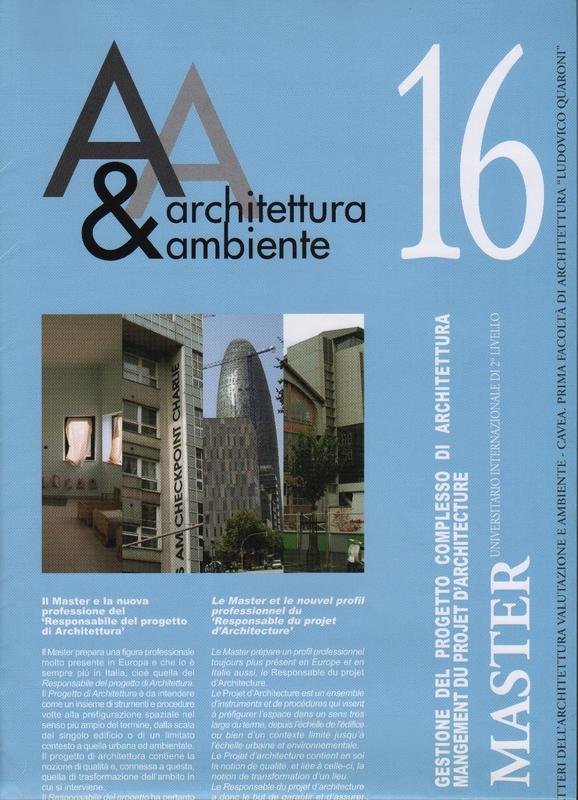 A&A n. 16 “Gestione del progetto complesso di architettura"